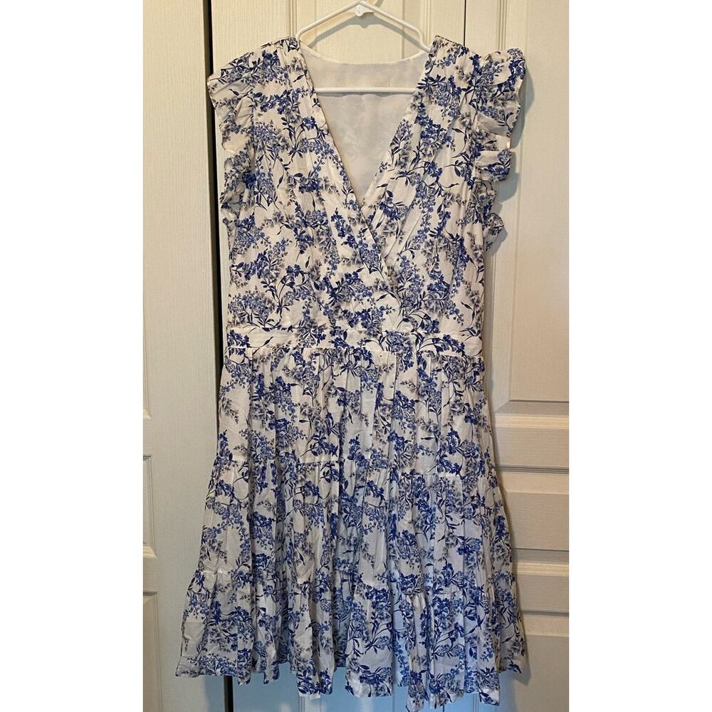 Ann Taylor Blue White Floral Dress